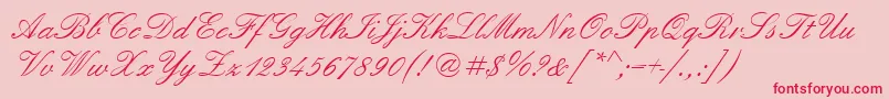 Quadrillescriptssk Font – Red Fonts on Pink Background