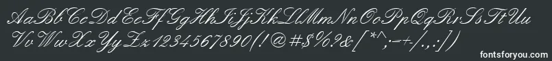フォントQuadrillescriptssk – 黒い背景に白い文字