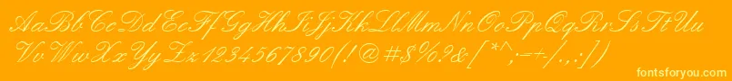 Quadrillescriptssk Font – Yellow Fonts on Orange Background