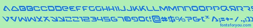 4114BlasterLeftalic Font – Blue Fonts on Green Background