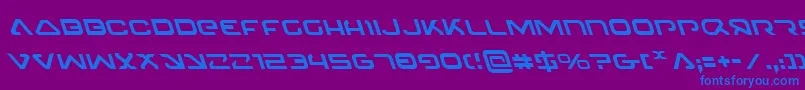 4114BlasterLeftalic Font – Blue Fonts on Purple Background