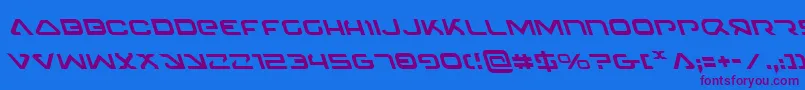 4114BlasterLeftalic Font – Purple Fonts on Blue Background