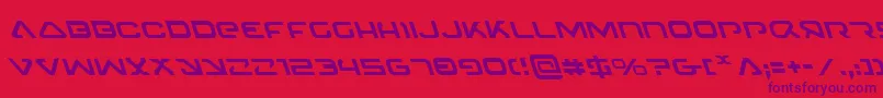 4114BlasterLeftalic Font – Purple Fonts on Red Background