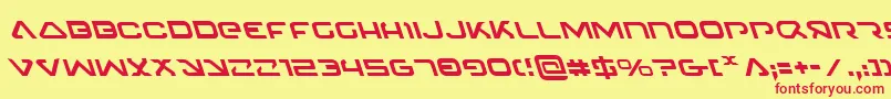 4114BlasterLeftalic Font – Red Fonts on Yellow Background
