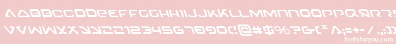 Fonte 4114BlasterLeftalic – fontes brancas em um fundo rosa