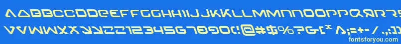 4114BlasterLeftalic Font – Yellow Fonts on Blue Background