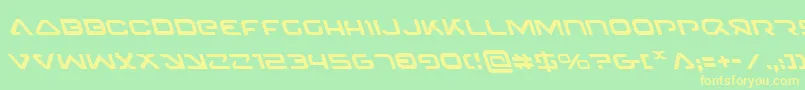 フォント4114BlasterLeftalic – 黄色の文字が緑の背景にあります