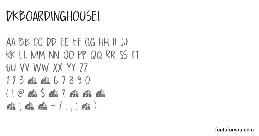 Czcionka DkBoardingHouseI – alfabet, cyfry, specjalne znaki