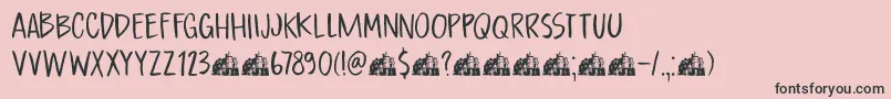 fuente DkBoardingHouseI – Fuentes Negras Sobre Fondo Rosa