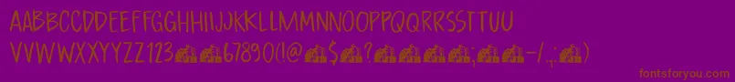 DkBoardingHouseI Font – Brown Fonts on Purple Background