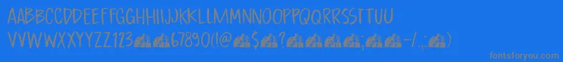 Шрифт DkBoardingHouseI – серые шрифты на синем фоне