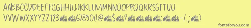 DkBoardingHouseI Font – Gray Fonts on Yellow Background