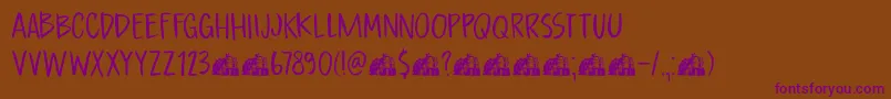 DkBoardingHouseI Font – Purple Fonts on Brown Background