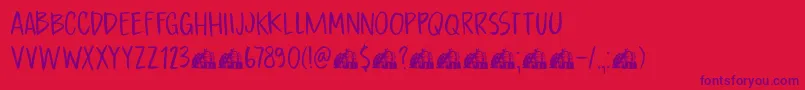 DkBoardingHouseI Font – Purple Fonts on Red Background