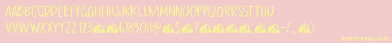 DkBoardingHouseI Font – Yellow Fonts on Pink Background