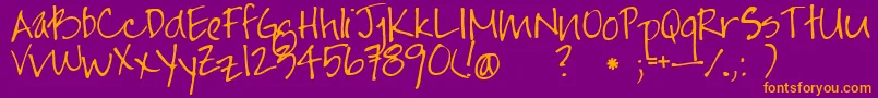 Jayneprint Font – Orange Fonts on Purple Background