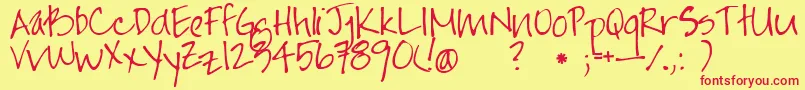 Jayneprint Font – Red Fonts on Yellow Background