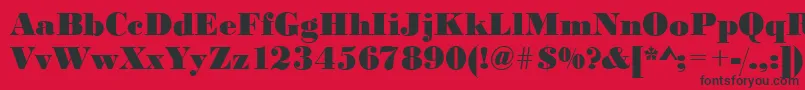BodonistdXboldRegular Font – Black Fonts on Red Background