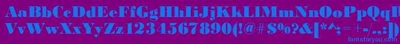 Шрифт BodonistdXboldRegular – синие шрифты на фиолетовом фоне