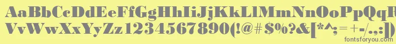 BodonistdXboldRegular-Schriftart – Graue Schriften auf gelbem Hintergrund