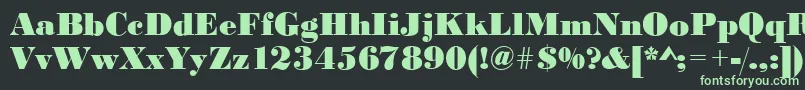 BodonistdXboldRegular-fontti – vihreät fontit mustalla taustalla