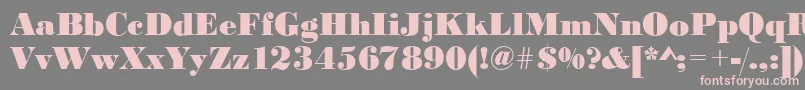 BodonistdXboldRegular-fontti – vaaleanpunaiset fontit harmaalla taustalla