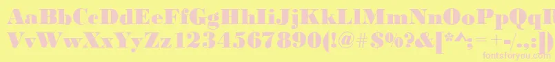 BodonistdXboldRegular Font – Pink Fonts on Yellow Background