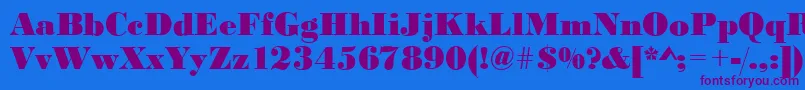 BodonistdXboldRegular Font – Purple Fonts on Blue Background