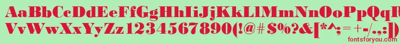 BodonistdXboldRegular Font – Red Fonts on Green Background
