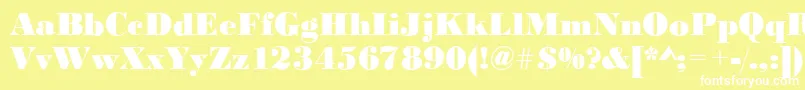 BodonistdXboldRegular-Schriftart – Weiße Schriften auf gelbem Hintergrund