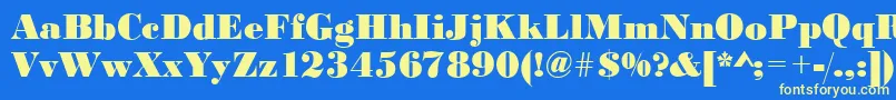 フォントBodonistdXboldRegular – 黄色の文字、青い背景