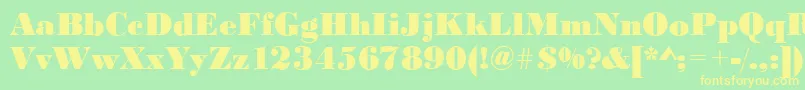 BodonistdXboldRegular Font – Yellow Fonts on Green Background