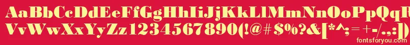 BodonistdXboldRegular Font – Yellow Fonts on Red Background