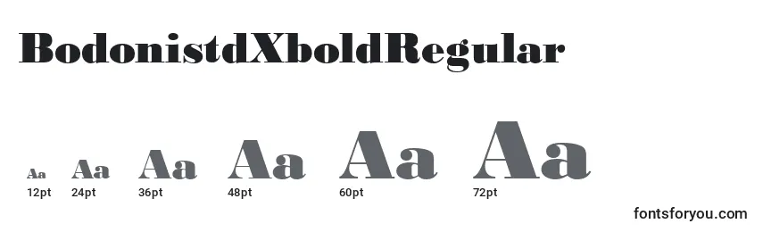 Размеры шрифта BodonistdXboldRegular