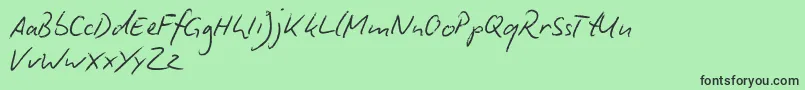 フォントBiroScriptReduced – 緑の背景に黒い文字