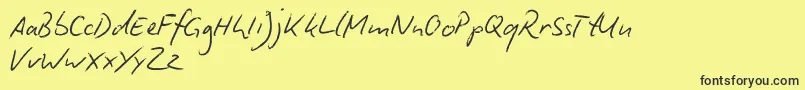 BiroScriptReduced Font – Black Fonts on Yellow Background
