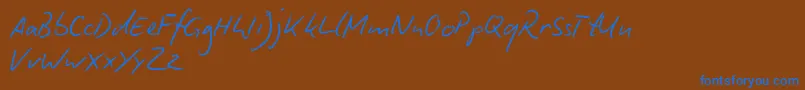 フォントBiroScriptReduced – 茶色の背景に青い文字