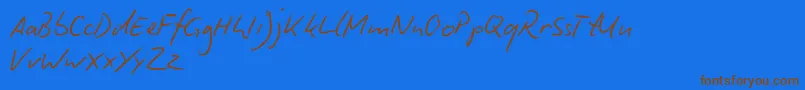 BiroScriptReduced Font – Brown Fonts on Blue Background