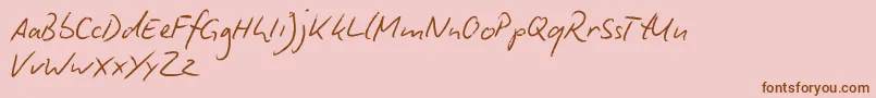 BiroScriptReduced Font – Brown Fonts on Pink Background