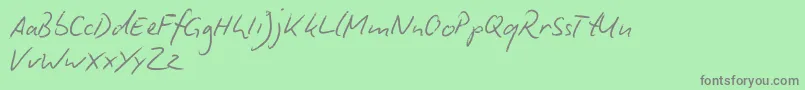 BiroScriptReduced-Schriftart – Graue Schriften auf grünem Hintergrund
