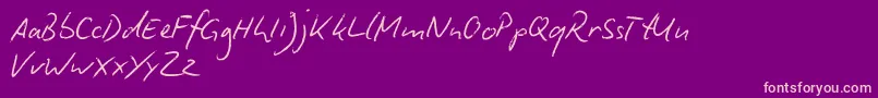 BiroScriptReduced Font – Pink Fonts on Purple Background