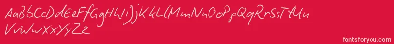 BiroScriptReduced Font – Pink Fonts on Red Background