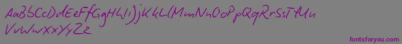 BiroScriptReduced Font – Purple Fonts on Gray Background