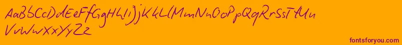 BiroScriptReduced Font – Purple Fonts on Orange Background