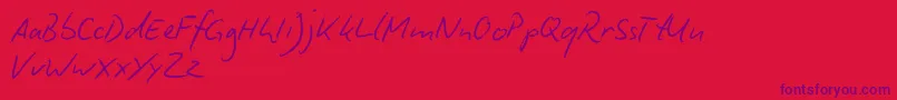BiroScriptReduced Font – Purple Fonts on Red Background