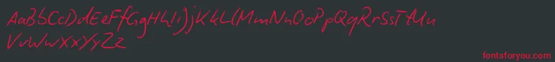 BiroScriptReduced Font – Red Fonts on Black Background