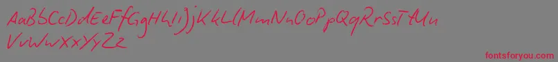 BiroScriptReduced Font – Red Fonts on Gray Background