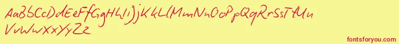 fuente BiroScriptReduced – Fuentes Rojas Sobre Fondo Amarillo
