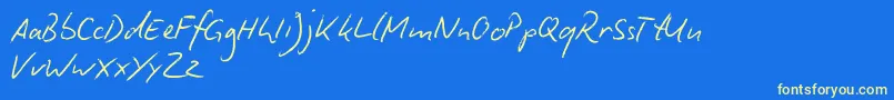 Fonte BiroScriptReduced – fontes amarelas em um fundo azul
