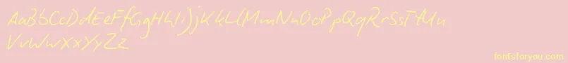 BiroScriptReduced Font – Yellow Fonts on Pink Background